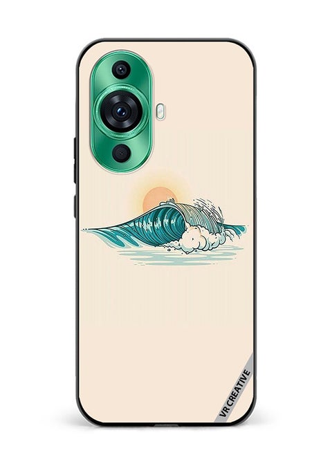 Protective Case Cover For Huawei nova 11 Pro Waves Design Multicolour