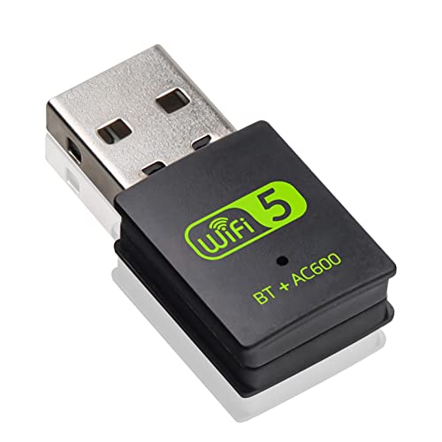 RUIZHI USB WiFi, 600Mbps Dual Band 2.4G/5.8GHz PC Adapter, Bluetooth 4.2 Dongle Card for Laptop Windows 11/10/8/8.1/7/Xp, Mac 10.9-1015 - Image 1
