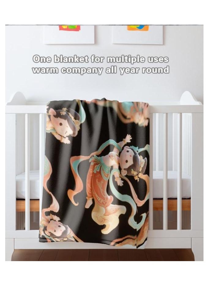 عام بطانية رقيقة من الفانيلا الكرتونية للأطفال أو الطلاب (دافئة ومريحة ومناسبة للنوم والألعاب) 100 سم * 150 سم - Image 1