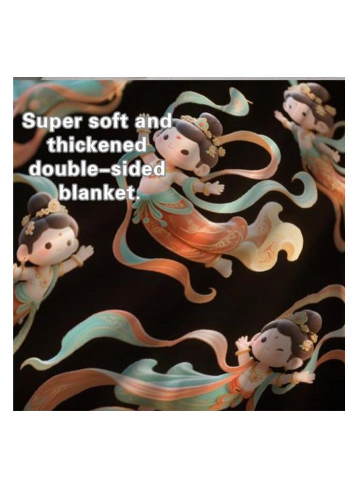 عام بطانية رقيقة من الفانيلا الكرتونية للأطفال أو الطلاب (دافئة ومريحة ومناسبة للنوم والألعاب) 100 سم * 150 سم - Image 5