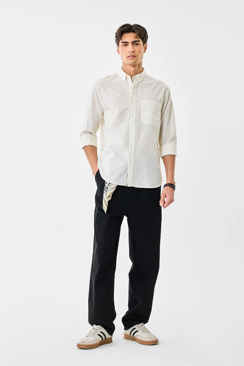 SNITCH Linen Blend Regular Fit Shirt