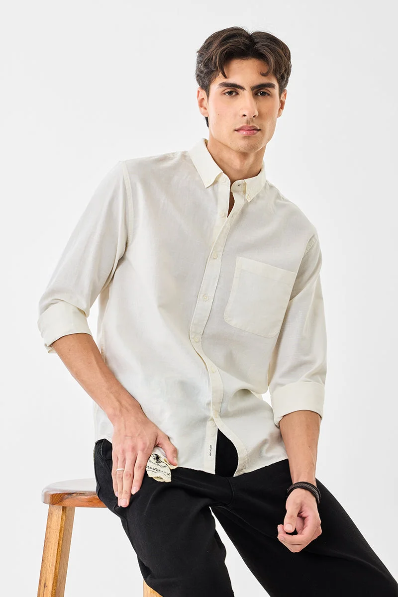SNITCH Linen Blend Regular Fit Shirt
