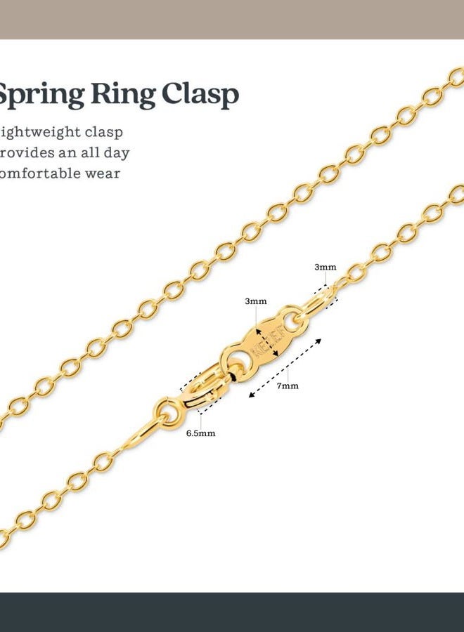 Kezef Creations Sterling Silver with Gold Overlay 1.3mm Cable Chain Necklace 22" - Image 4