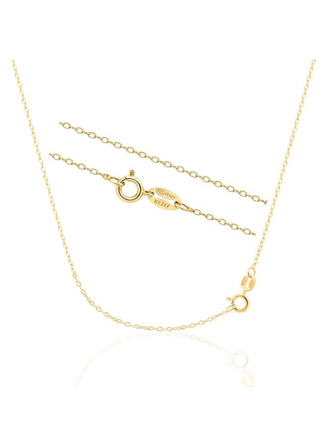 Kezef Creations Sterling Silver with Gold Overlay 1.3mm Cable Chain Necklace 22" - Image 1