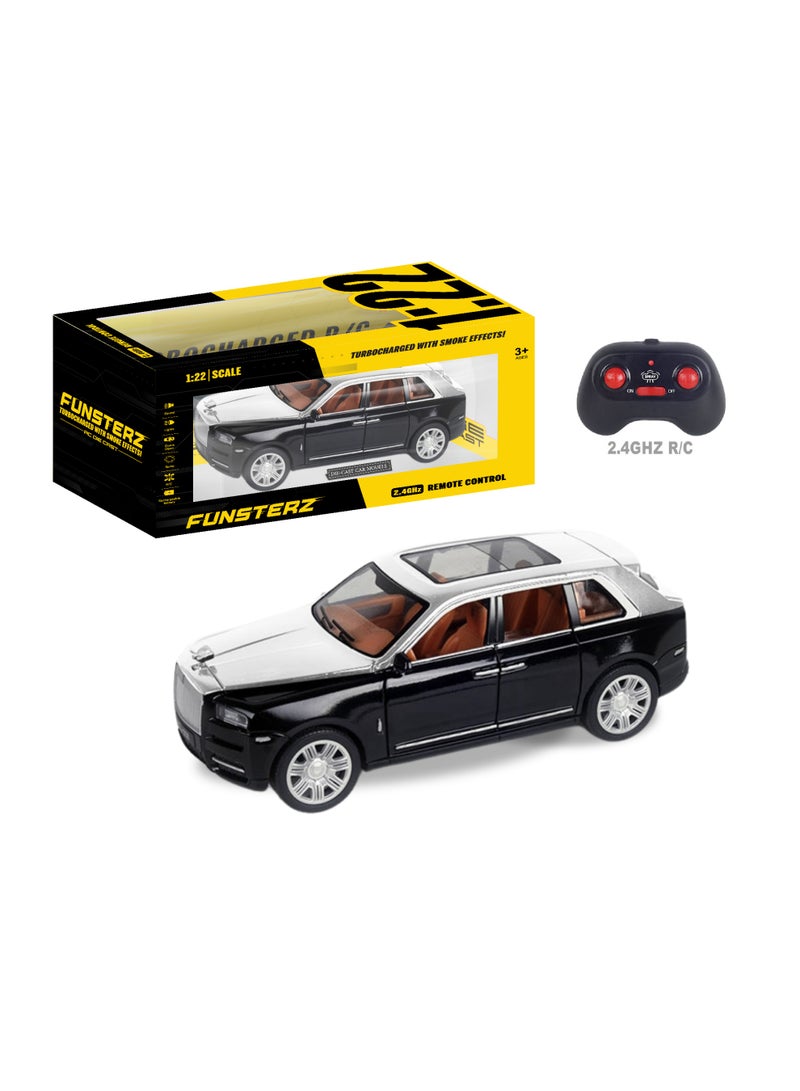 فونسترز نموذج سيارة RC مصبوب بمقياس 1:22 مع صوت، وأضواء LED، ورذاذ، وأبواب قابلة للفتح - مركبة معدنية قابلة لإعادة الشحن للتحكم عن بعد للأطفال وهواة الجمع - Image 1