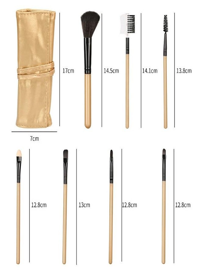 NFI essentials Professional Synthetic Soft Bristle Makeup Brush Set of 7 For Face & Eye Cosmetic Accessories Brushes Kit For Eyeshadow, Powder, Lip, Eyebrow - Image 2