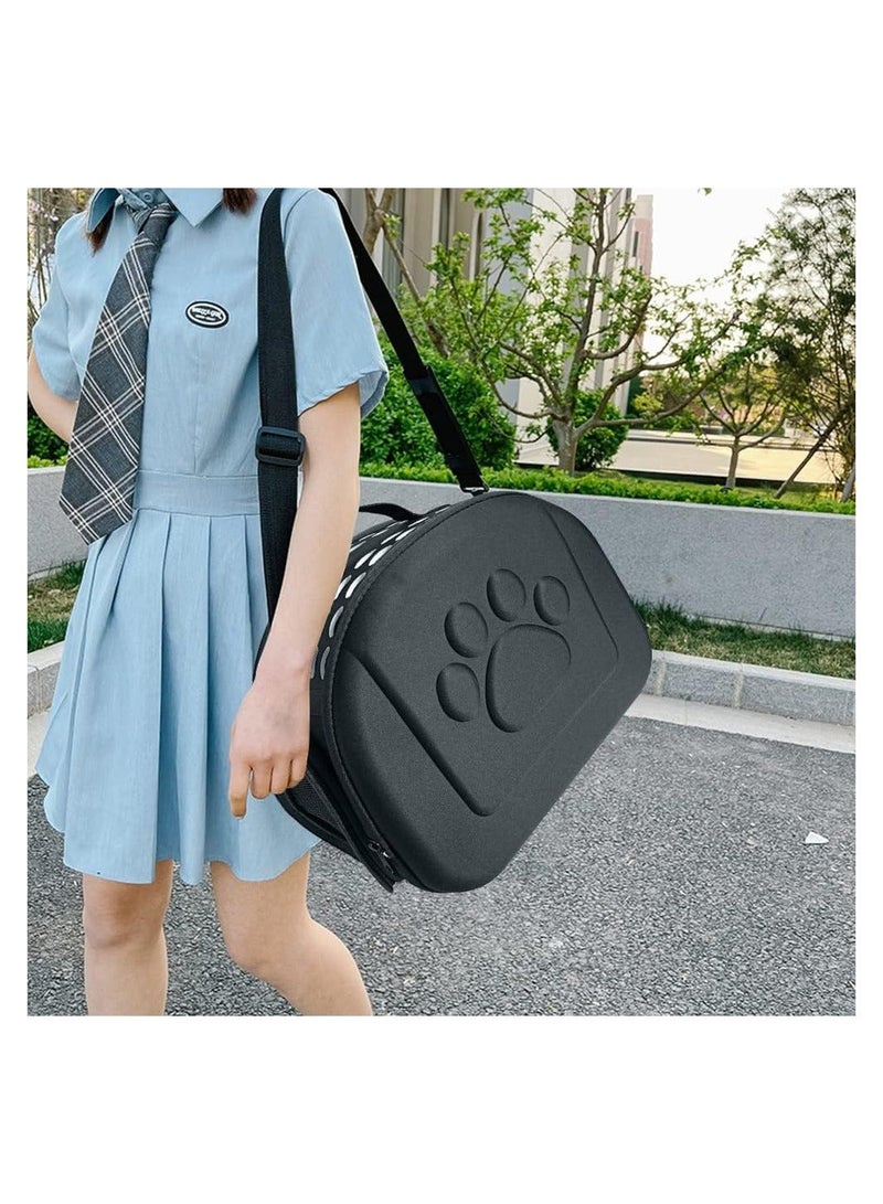الأزرق جي دبليو Pet Carrier Bag, Breathable Foldable Comfortable Puppies Travel Carrying Handbag, Crossbody Bag for Travel, Hiking, Outdoor, Black - Image 3
