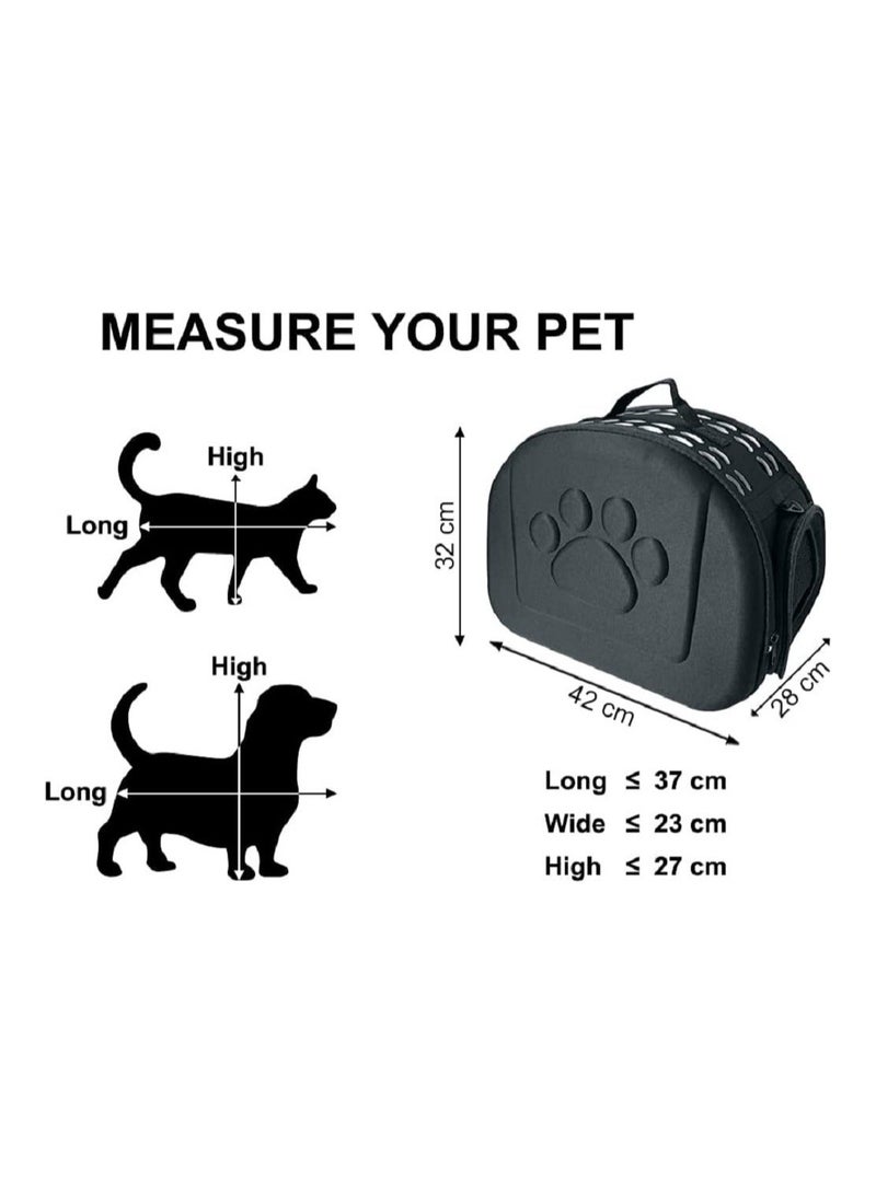 الأزرق جي دبليو Pet Carrier Bag, Breathable Foldable Comfortable Puppies Travel Carrying Handbag, Crossbody Bag for Travel, Hiking, Outdoor, Black - Image 4