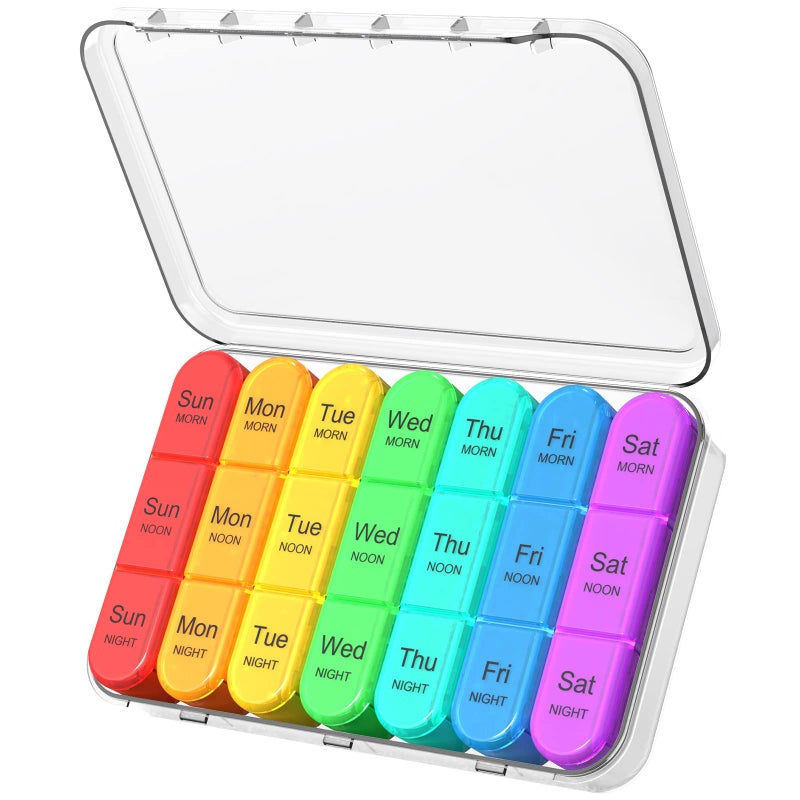 Daviky Pill Organizer 3 Times a Day, Weekly Pill Box 7 Day, Daily Medicine Organizer Case to Hold Vitamins and Medication - Image 1