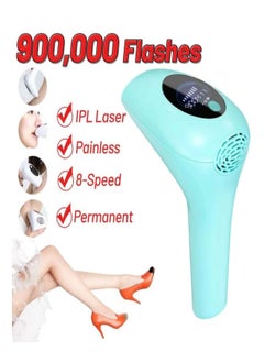 BLAZE IPL Hair Removal Device Women Men 900000 Flash Laser Hair Removal Systems Whole Body Hair Removal Machines for Face Bikini Underarms Legs (Green)  - Image 3