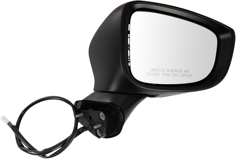TRQ Passenger Side Mirror Assembly Power Heated Turn Signal Foldaway Smooth Black Paint to Match Compatible with 2017-2020 Mazda 6 - Image 1