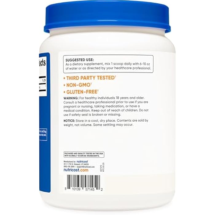 Nutricost L-Lysine Powder 1KG (2.2lbs) - Pure L-Lysine, Non-GMO, Gluten Free - Image 4