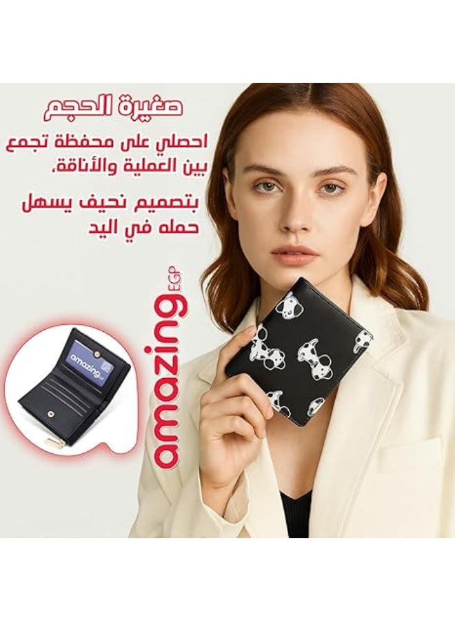 أمازينج. إي جي بي محفظة صغيرة رفيعة من الجلد الصناعي للنساء بفتحات للبطاقات مع جيب بسوستة للعملات المعدنية، مقاس 12 × 9 سم بلون أسود موديل DW652e من امازينج اي جي بي - Image 2