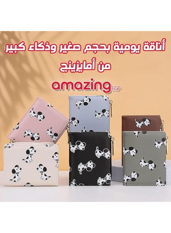 أمازينج. إي جي بي محفظة صغيرة رفيعة من الجلد الصناعي للنساء بفتحات للبطاقات مع جيب بسوستة للعملات المعدنية، مقاس 12 × 9 سم بلون أسود موديل DW652e من امازينج اي جي بي - Image 4