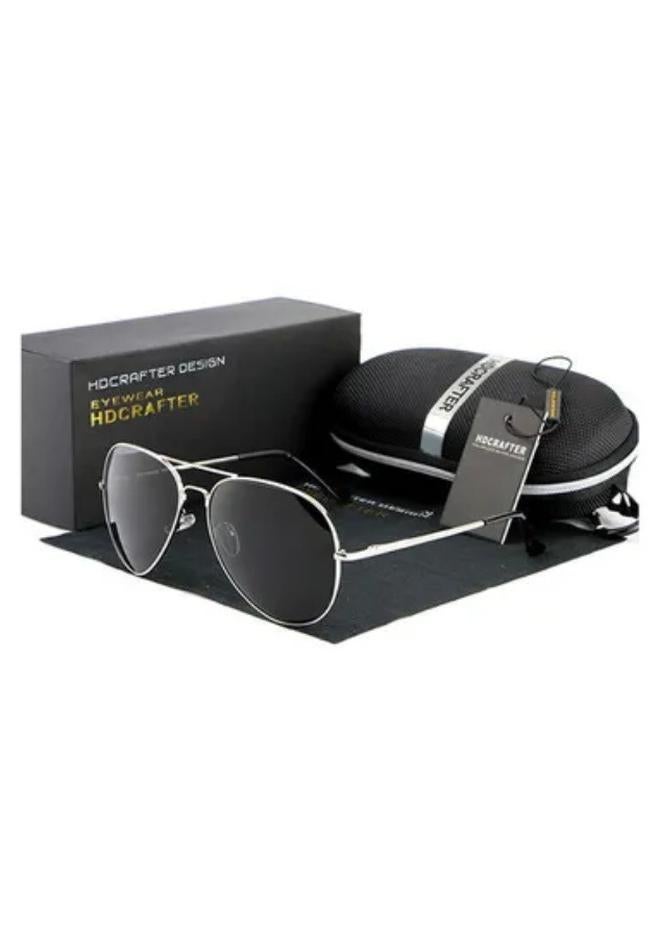 إتش دي كرافتر كامل حافة الاستقطاب uv400 الطيار الإطار النظارات - Image 1
