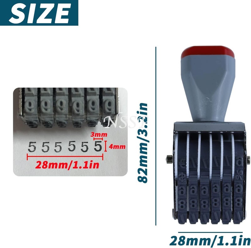 NSSP Number Stamp (Incl. ₹, Kg, Gm, No.) - 6 Digits Dater Stamp/Customized Pocket Stamp/Stamps for for Bank, Office, School, Shop or Personal use etc.(Without Pad/Manual/Rolling Bands)(Pack of-2) - Image 4