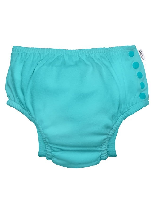 green sprouts i play. by green sprouts Reusable, Eco Snap Swim Diaper with Gussets, UPF 50, Aqua, Patented Design, STANDARD 100 by OEKO-TEX Certified 6 mo