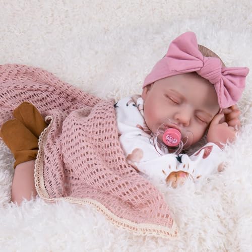 Aori Lifelike Reborn Baby Dolls Real Life Realistic Baby Dolls 20 Sleeping Newborn Baby Girl with Rainbow Doll Clothes for Girls 3 - Image 5