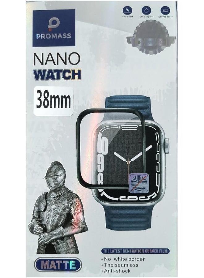 PROMASS Explosion-Proof Full Coverage Tempered Glass Screen Protector for 38mm Nano Watch - Matte Finish, 9H Hardness, Anti-Shock - Image 1