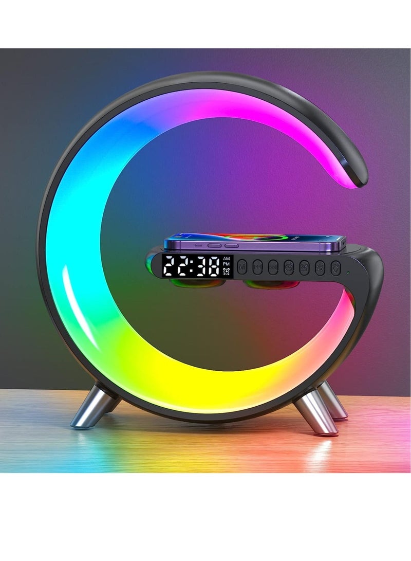 256 Lighting Modes Smart Ambient Light,Wireless Bluetooth Speaker,15W Wireless Fast Charging Charger for Cell Phone,Wireless Bluetooth HD Call,Alarm Clock - Image 1