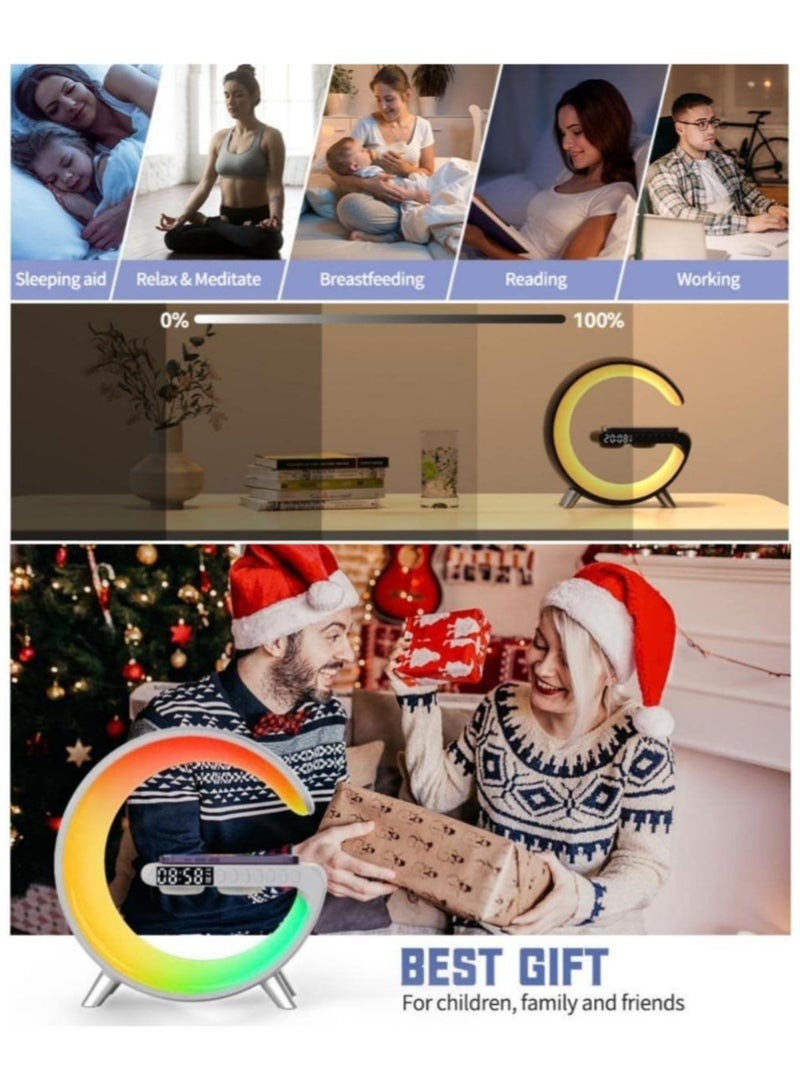 256 Lighting Modes Smart Ambient Light,Wireless Bluetooth Speaker,15W Wireless Fast Charging Charger for Cell Phone,Wireless Bluetooth HD Call,Alarm Clock - Image 4
