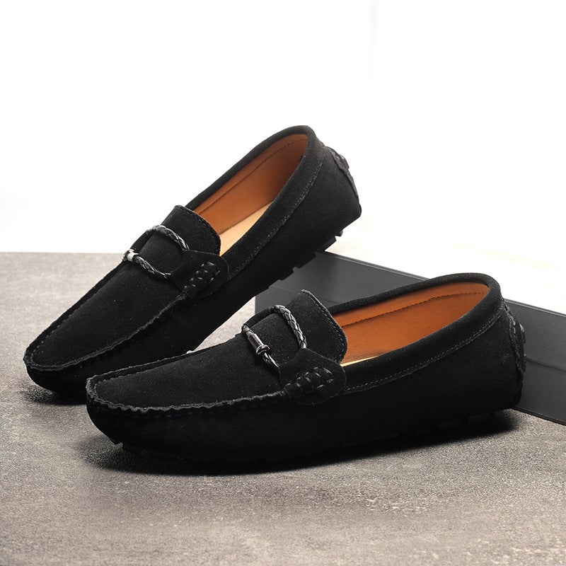 Men'S Shoes Men'S Casual Leather Shoes Driving Shoes Retro British Trendy Shoes Leather Shoes Men'S Loafers - Image 1