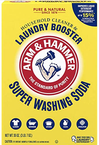 Arm & Hammer أرم هامر معزز المنظفات الطبيعي ومنعش صودا الغسيل الفائقة 55 أونصة