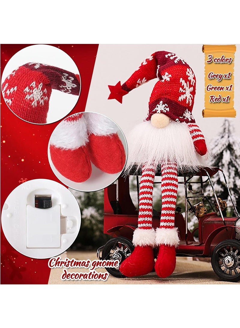 توبيتش زينة عيد الميلاد - 3 قطع  زينة عيد الميلاد، دمية قزم مضيئة مصنوعة يدويًا، قزم سانتا محشو، زينة عيد الميلاد للهدايا والحفلات المنزلية - Image 5