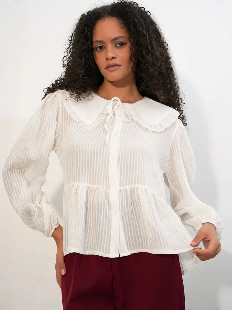 BIG DART BDART Women’s Viscose-blend Blouse With Baby Collar