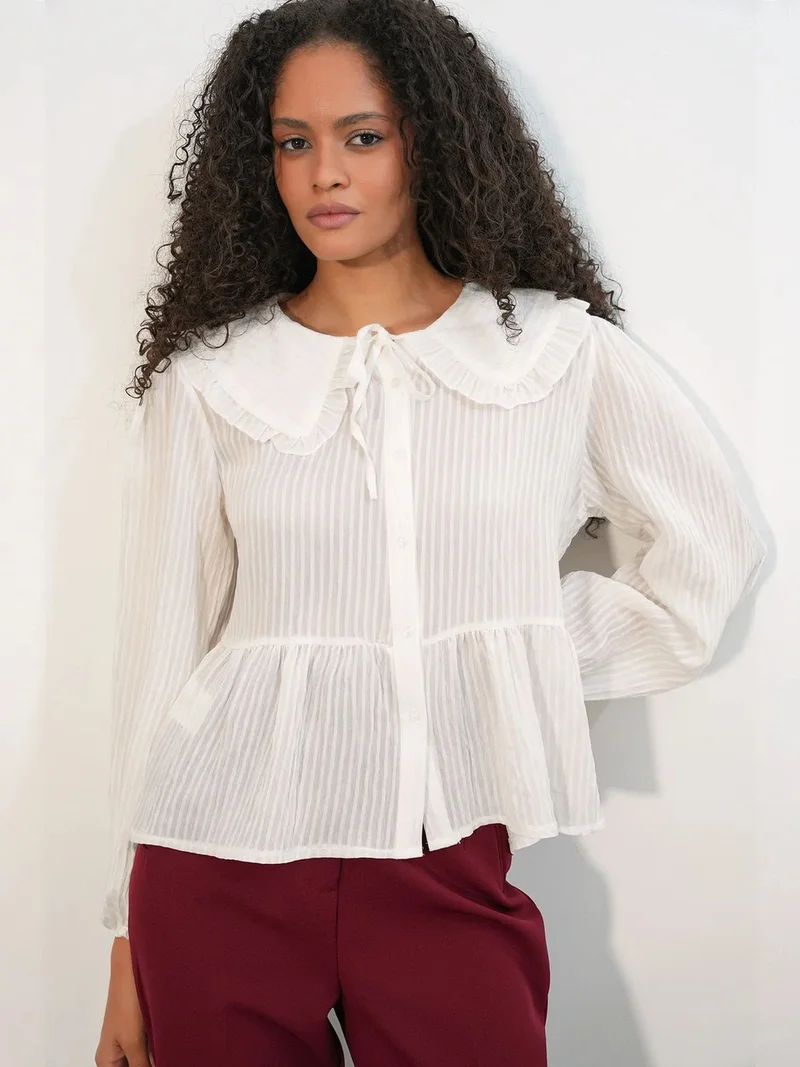 BIG DART BDART Women’s Viscose-blend Blouse With Baby Collar