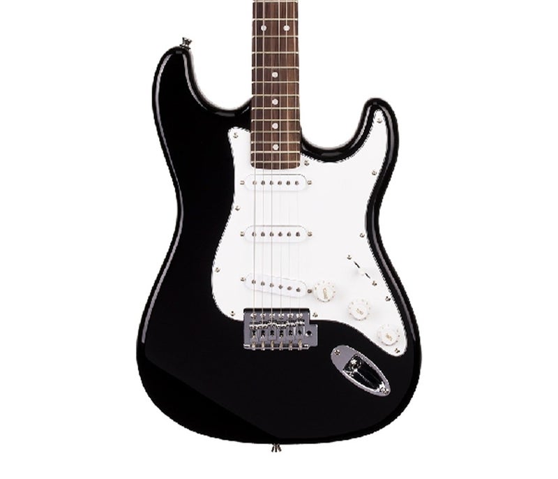 SX Guitar SE1-SK-BK Stratocaster Electric Package Guitar - Black - Image 2