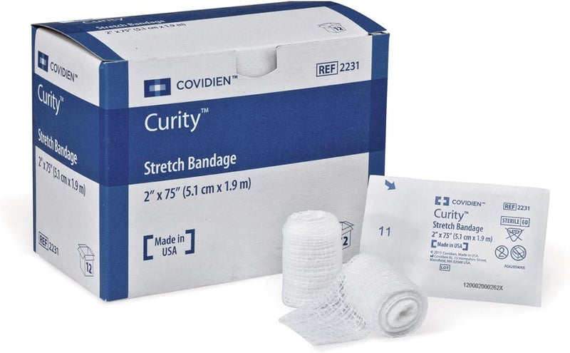 Kendall Curity Sterile Stretch Gauze Roll Bandage - 2" x 75" (12 Count) - Image 5