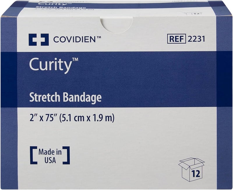 Kendall Curity Sterile Stretch Gauze Roll Bandage - 2" x 75" (12 Count) - Image 2