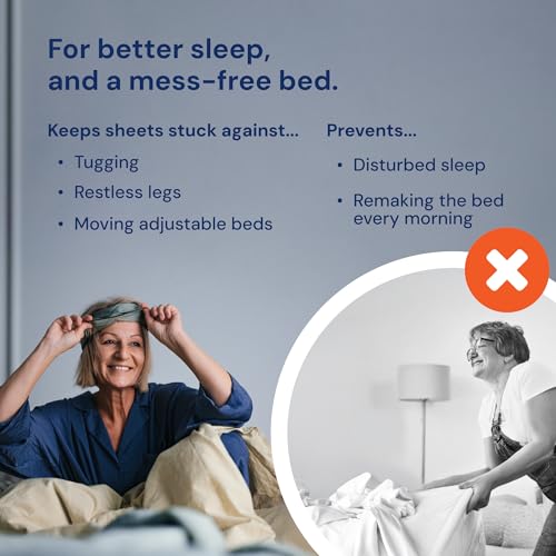 RUBBER HUGGER Bed Sheet Straps - Small, Twin & Full - Patented Ribbed Rubber Grip for Fitted Sheet Holder - Adjustable Straps & Suspenders - Hidden Under Comforter for Bed Accessories - Image 5