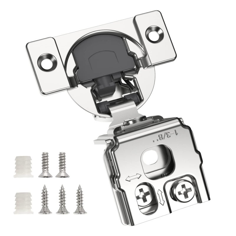 Chibery 60 Pack 138 Overlay 3D Soft Close Concealed Hinge for Face Frame Door Smooth Slow Self Closing Hinges Satin Nickel Hidden 105 Open Angle Stainless Steel Hinge for Kitchen Cabinet Door - Image 2