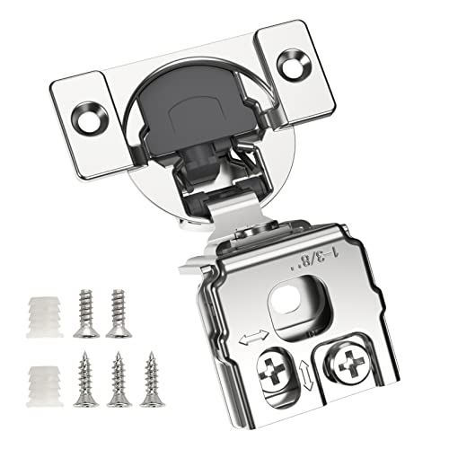 Chibery 60 Pack 138 Overlay 3D Soft Close Concealed Hinge for Face Frame Door Smooth Slow Self Closing Hinges Satin Nickel Hidden 105 Open Angle Stainless Steel Hinge for Kitchen Cabinet Door - Image 1