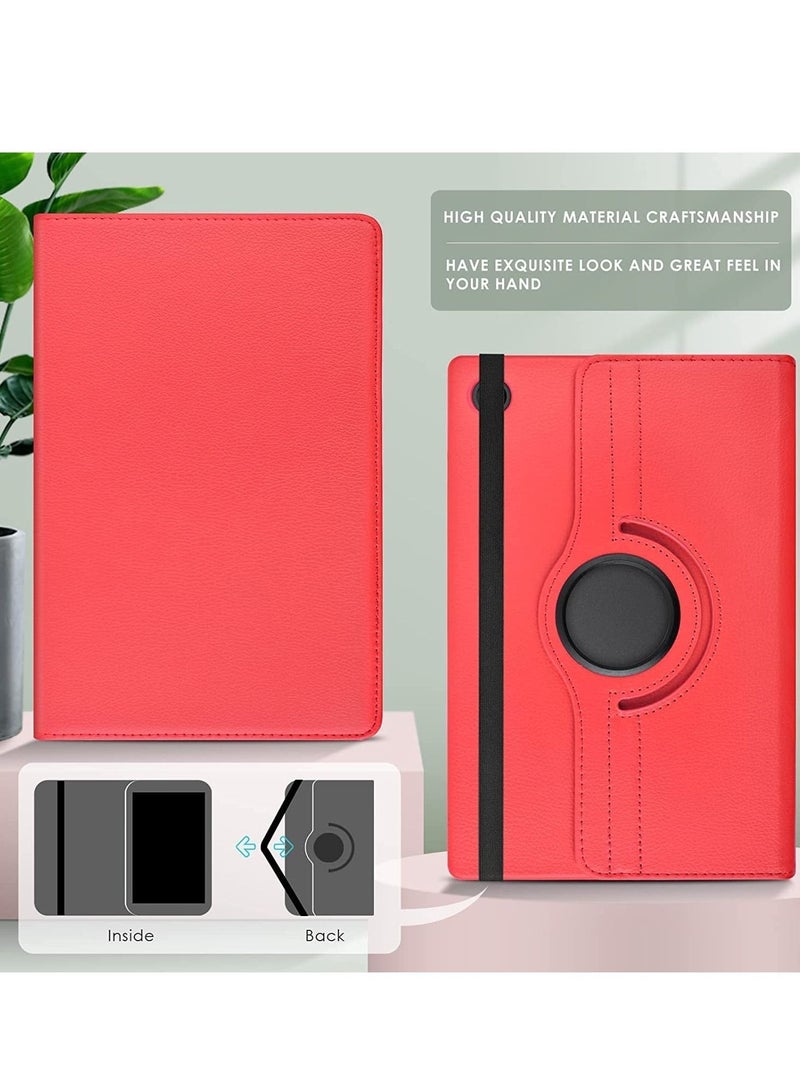 Case Compatible with Galaxy Tab A8 10.5" Case (SM-X200/X205/X207), Galaxy Tab A8 Case 10.5 inch,Auto Sleep/Wake 360° Rotating Stand Folio Leather Case for Tab A8 2022 (Red) - Image 2