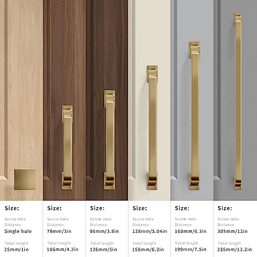 khtumeware 6 Pack 5 Inch Cabinet Handles - Brushed Brass & Gold Drawer Pulls: Kitchen Hardware - Image 4