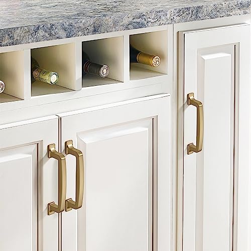 khtumeware 6 Pack 5 Inch Cabinet Handles - Brushed Brass & Gold Drawer Pulls: Kitchen Hardware - Image 3