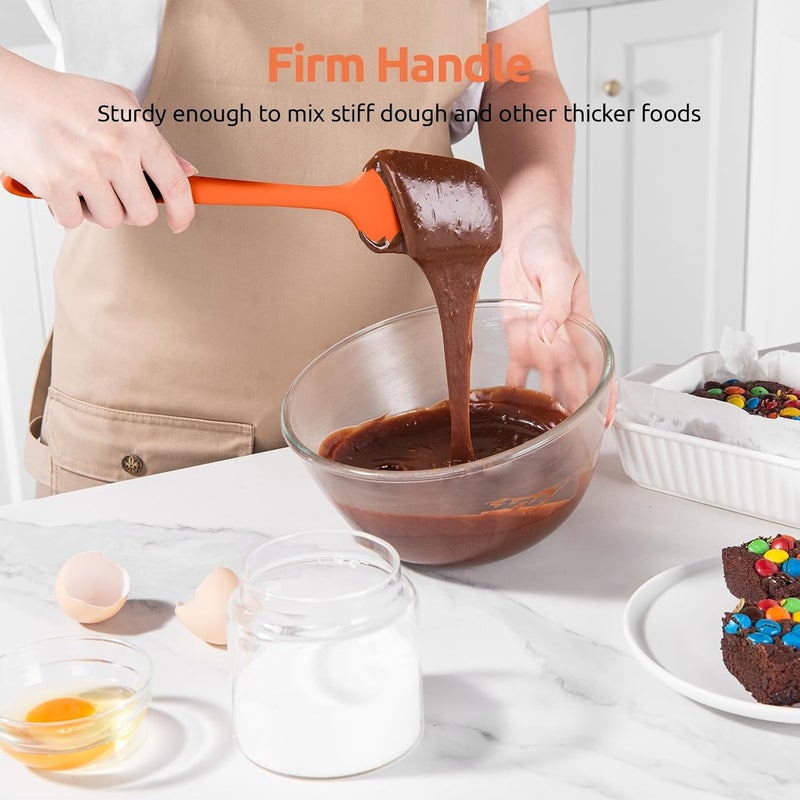U-Taste All choice modern design 315℃ Heat Resistant Silicone Spatula: High Heat Proof Flexible Non-Stick Bowl Scraper, Seamless Rubber Kitchen Utensils for Baking Cooking Mixing Cookware (4 Pieces, Orange) Local & cross border ship compatible - Image 5