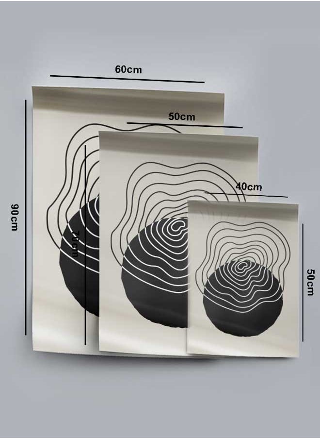 LOWHA - Poster Painting Art With Four Separate Pieces Of Double-Sided Stickers Hand Drawn Art Collage Circular For Home Bedroom Living Room And Office Decor - Image 1