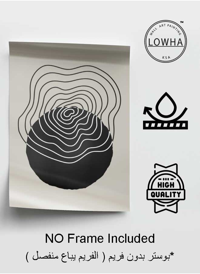 LOWHA - Poster Painting Art With Four Separate Pieces Of Double-Sided Stickers Hand Drawn Art Collage Circular For Home Bedroom Living Room And Office Decor - Image 1