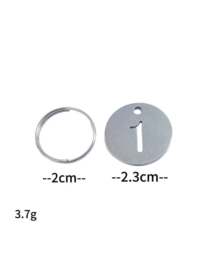 1-20 Key Tags, Round Metal Number Tags Stainless Steel Number ID with Hole Number Key Ring Chain with Split Ring for Organized Coding Key Box Cabinet System Identifiers (20, 1-20) - Image 2