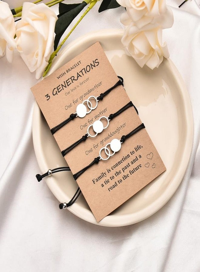 YangQian Matching Family Bracelets for 3 Mothers Day Gifts for Mom Grandma Granddaughter Gift from Grandmother Nana Mimi Gigi Birthday Gifts for Women Mama Granny Mommy Wedding Gift from Daughter Appreciation - Image 4