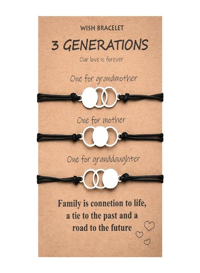 YangQian Matching Family Bracelets for 3 Mothers Day Gifts for Mom Grandma Granddaughter Gift from Grandmother Nana Mimi Gigi Birthday Gifts for Women Mama Granny Mommy Wedding Gift from Daughter Appreciation - Image 1