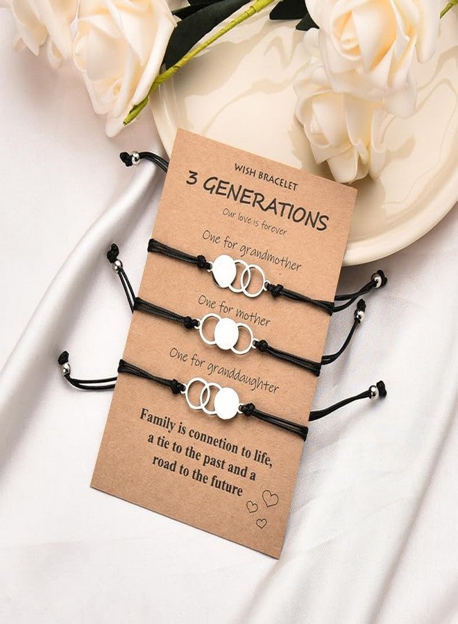 YangQian Matching Family Bracelets for 3 Mothers Day Gifts for Mom Grandma Granddaughter Gift from Grandmother Nana Mimi Gigi Birthday Gifts for Women Mama Granny Mommy Wedding Gift from Daughter Appreciation - Image 5