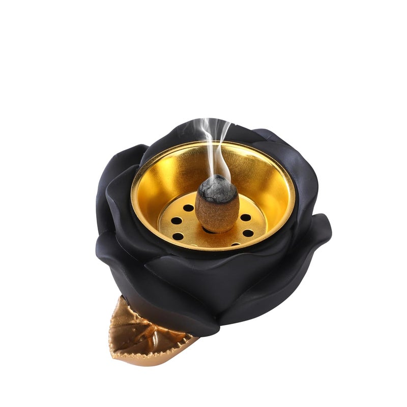 Prakal Incense Burner BowlLotus Shape Incense Holder Charcoal IncenseConeCoilStickCharcoal Censer for Powder Cone or Coil Incense PK04 - Image 1