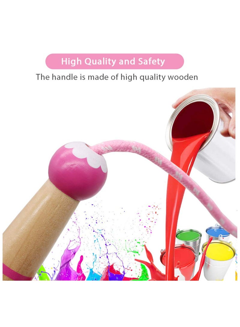 Cuken Jump Rope Kids, 2.6m Adjustable Cotton Skipping Rope with Wooden Handle for Boys and Girls Fitness Outdoor Exercise (Pink) - Image 5