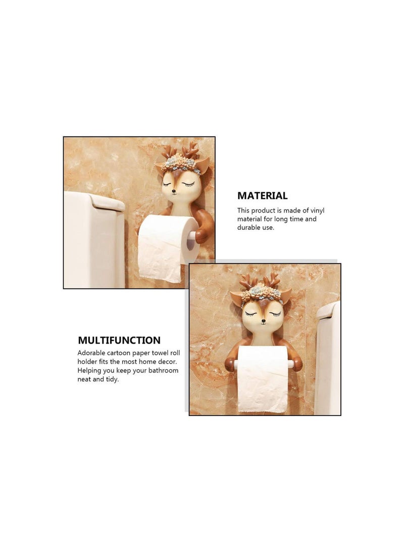 GGOOT Tissue Paper Roll Holder Cute Toilet Paper Holder Wall Mount Paper Towel Hanger Roll Bathroom Tissue Holder - Image 5