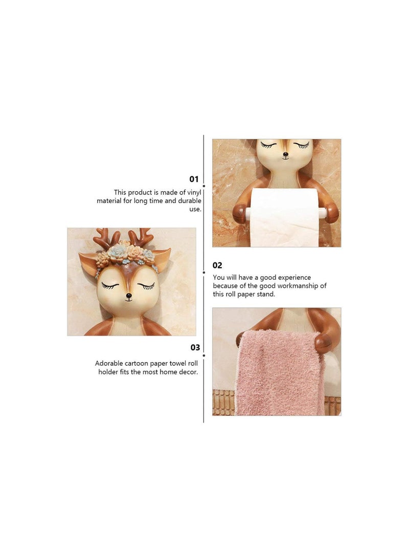 GGOOT Tissue Paper Roll Holder Cute Toilet Paper Holder Wall Mount Paper Towel Hanger Roll Bathroom Tissue Holder - Image 4